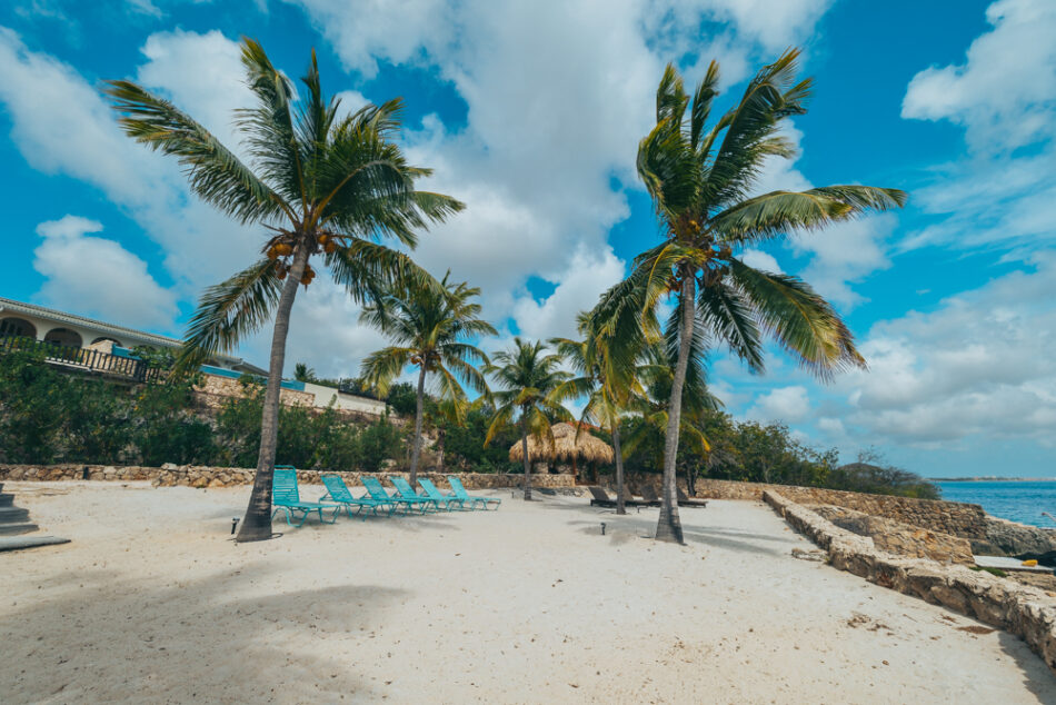 On the private beach